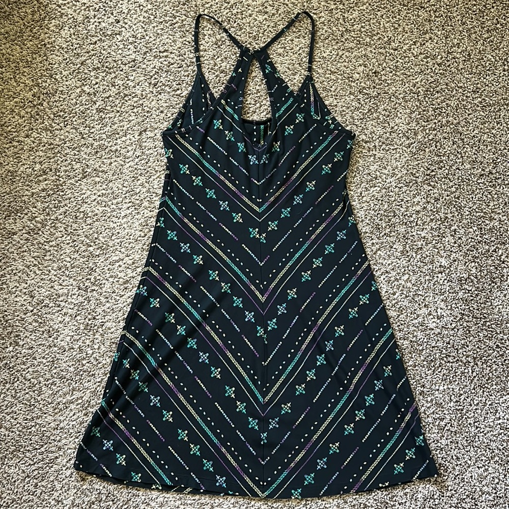 PATAGONIA Spright Dress, Women’s Medium, Black w/ Multicolor Print - Picture 2 of 8